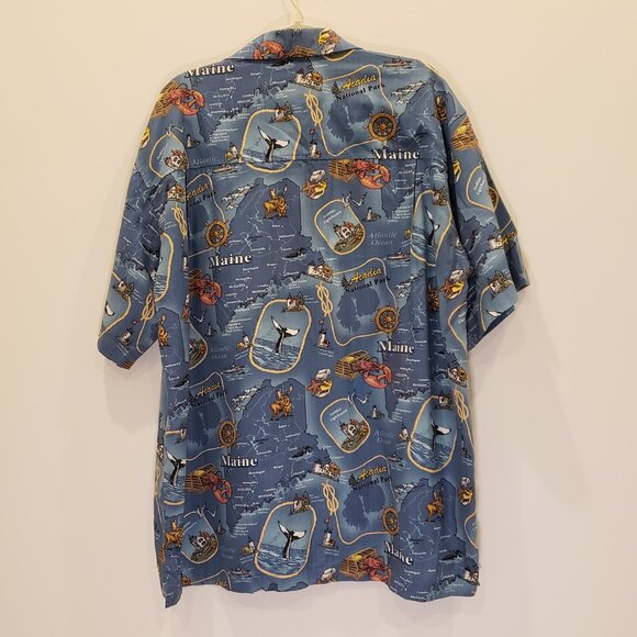 David Carey Originals Button Up Graphic Print State Shirt Maine Men's XL - Picture 4 of 12
